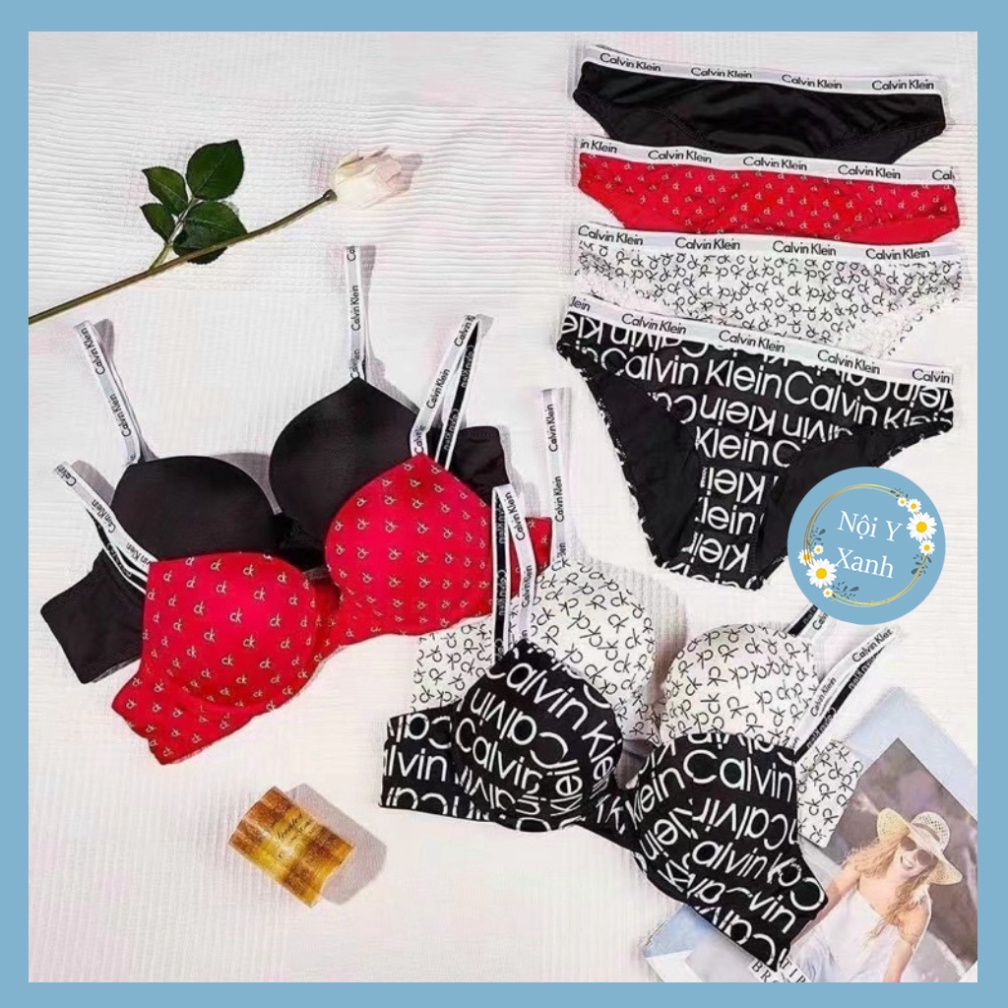 Bộ Đồ Lót Su C.K Nâng Ngực Thời Trang Cao Cấp 1988 Nội Y Xanh chất thoáng mát cao cấp