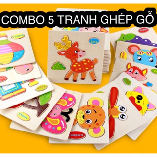 COMBO 5 TRANH GỖ GHÉP HÌNH 3D