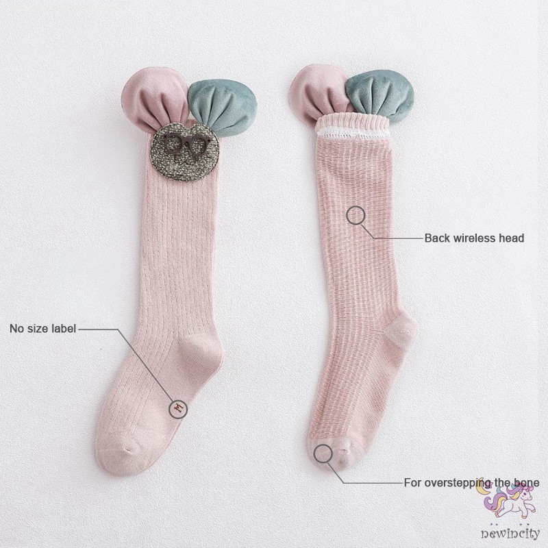 Vớ cotton màu trơn thiết kế kiểu dáng hoạt hình phong cách thời trang Hàn Quốc cho nữ