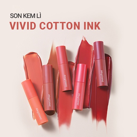 Son kem lì mịn innisfree Vivid Cotton Ink 4g