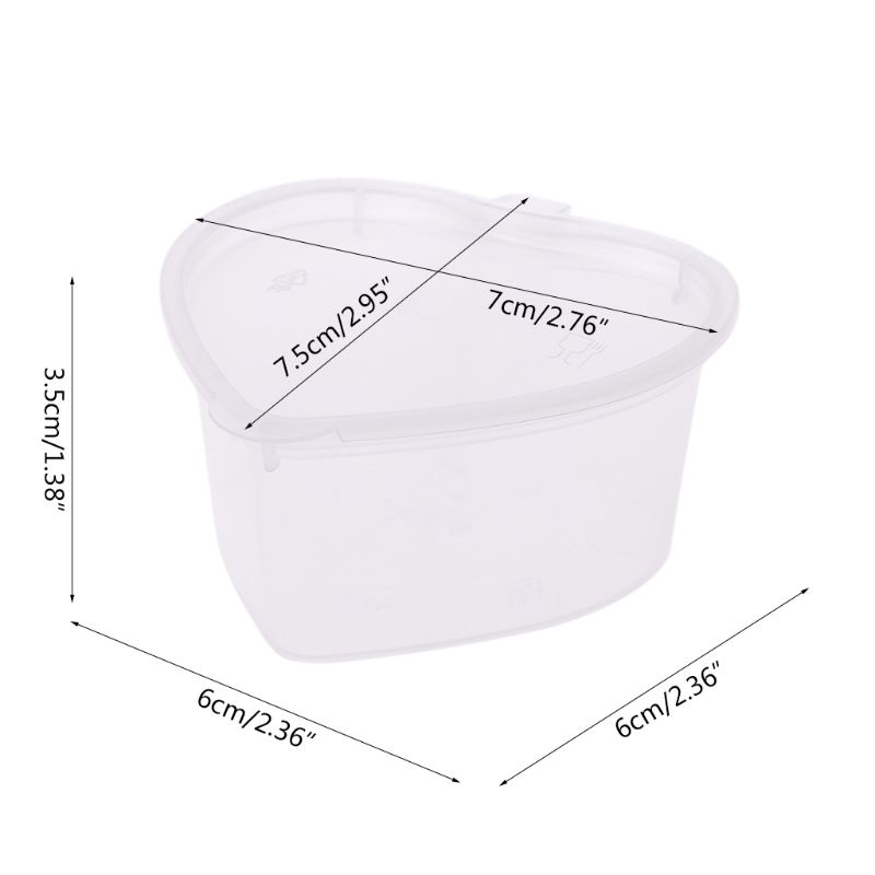 Bộ 10 Cốc Đựng Nước Sốt Hình Trái Tim 70ml Dùng Một Lần Tiện Lợi