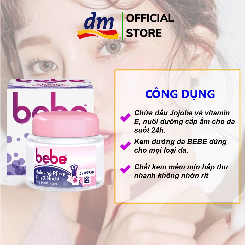 Kem dưỡng ẩm phục hồi da khô BEBE Relaxing  trắng da mặt ban đêm 50ml