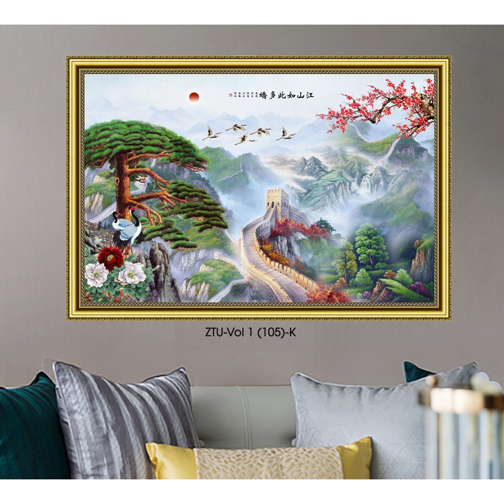 Tranh dán tường nghệ thuật VTC trang trí phong thủy vạn lý trường thành ZTU-Vol 1 (105)-K