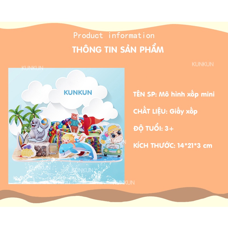 Mô hình 3D giấy tự lắp ráp bằng bìa xốp