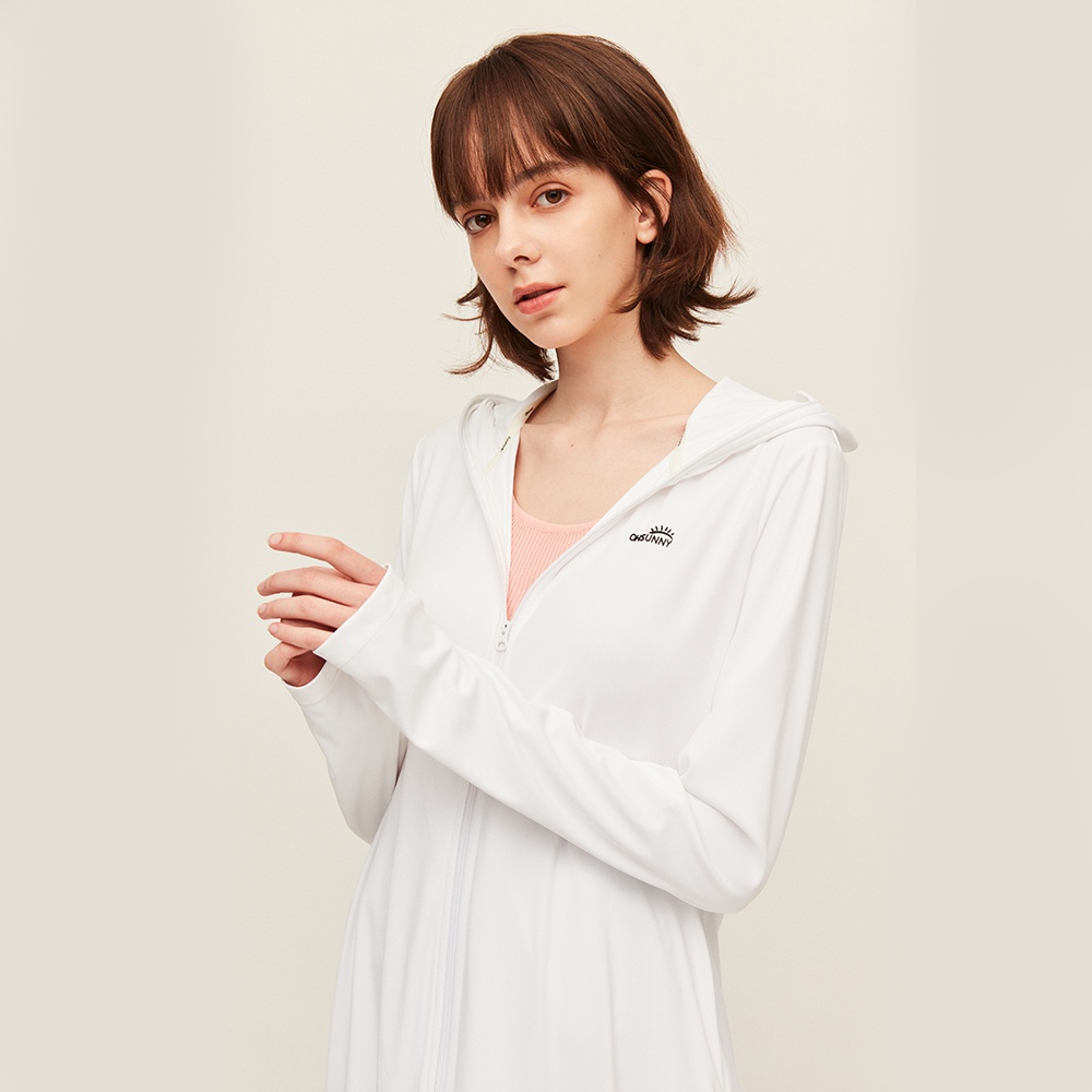 OhSunny Áo khoác chống nắng chống tia UV dáng dài thoáng khí hợp thời trang UPF50+