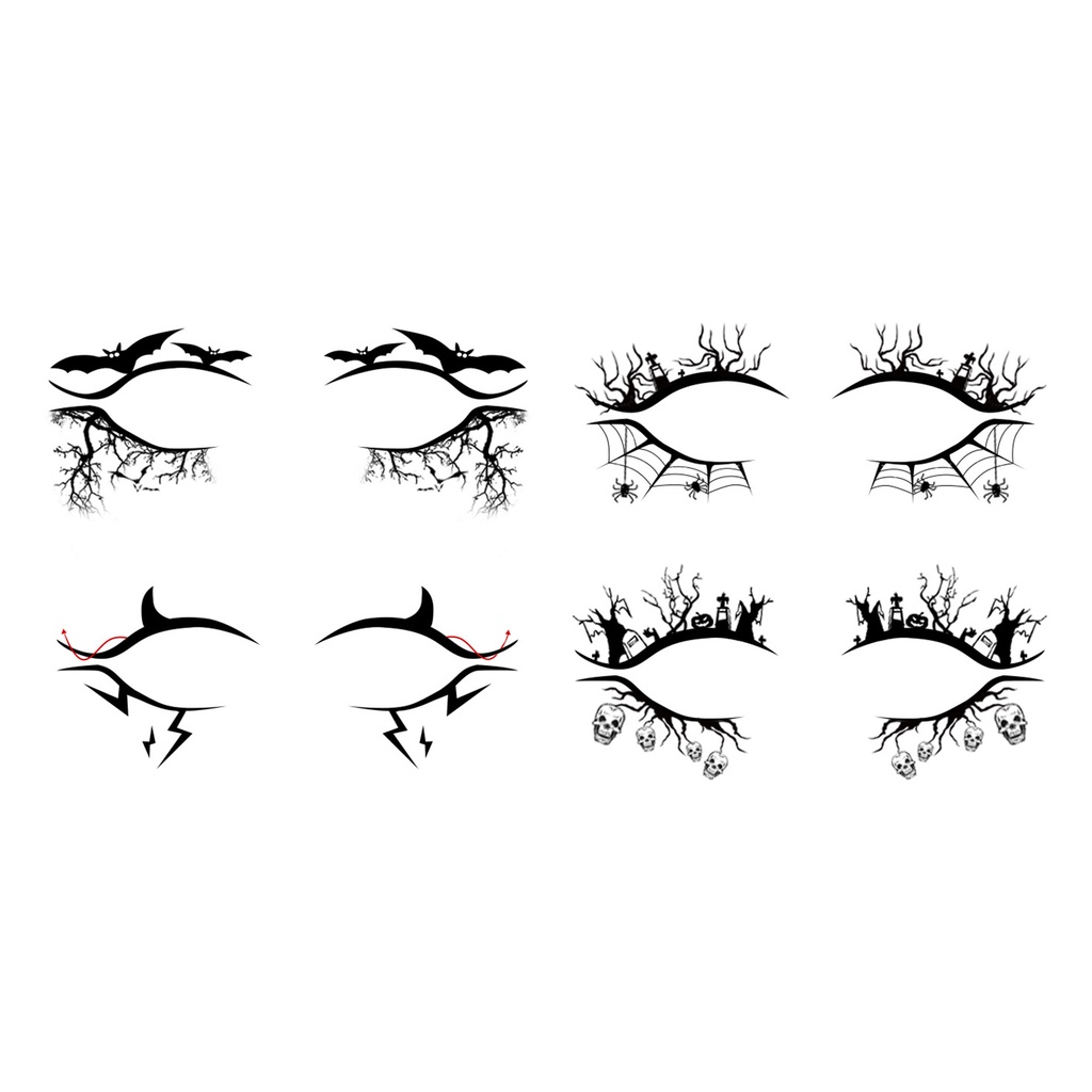 Miếng Dán Phấn Mắt Bằng Nhựa Phong Cách Kinh Dị Thời Trang Dùng Một Lần Cho Halloween