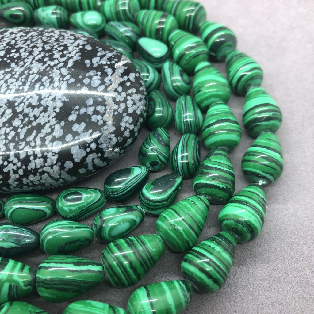 Chuỗi Hạt Đá Malachite Tự Nhiên Dùng Làm Vòng cổ