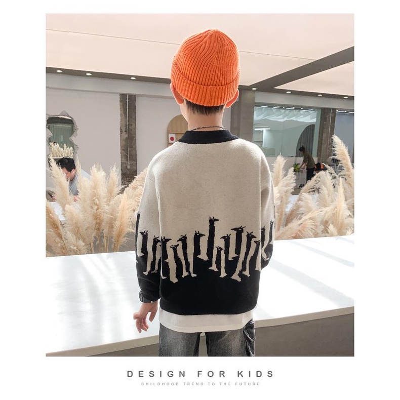 Áo Sweater Dệt Kim Chất Liệu Dày Dặn Thời Trang Thu Đông Hàn Quốc Mới 2022 Cho Bé Trai