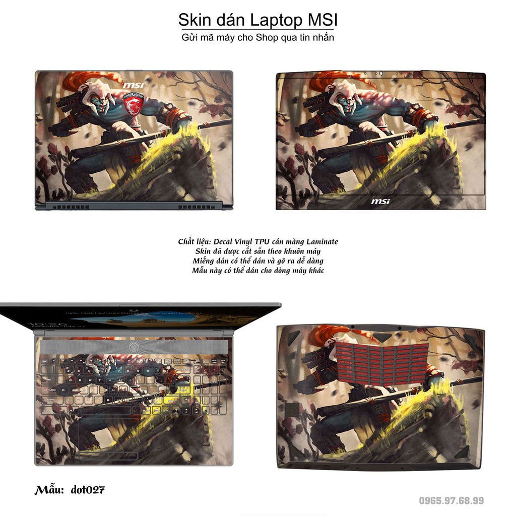 Skin dán Laptop MSI in hình Dota 2 _nhiều mẫu 5 (inbox mã máy cho Shop)