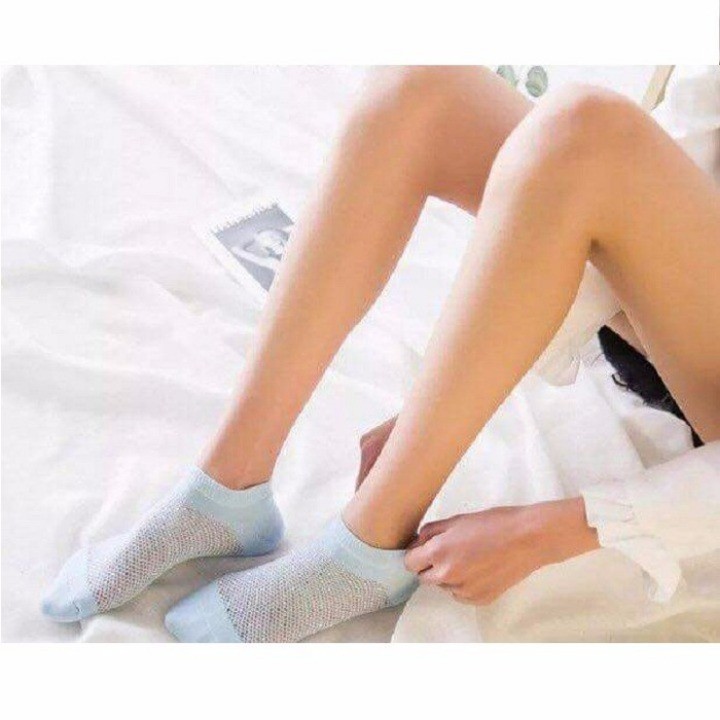 Tất Lưới Nữ Cổ Ngắn Thông Hơi cotton mềm siêu thấm hút