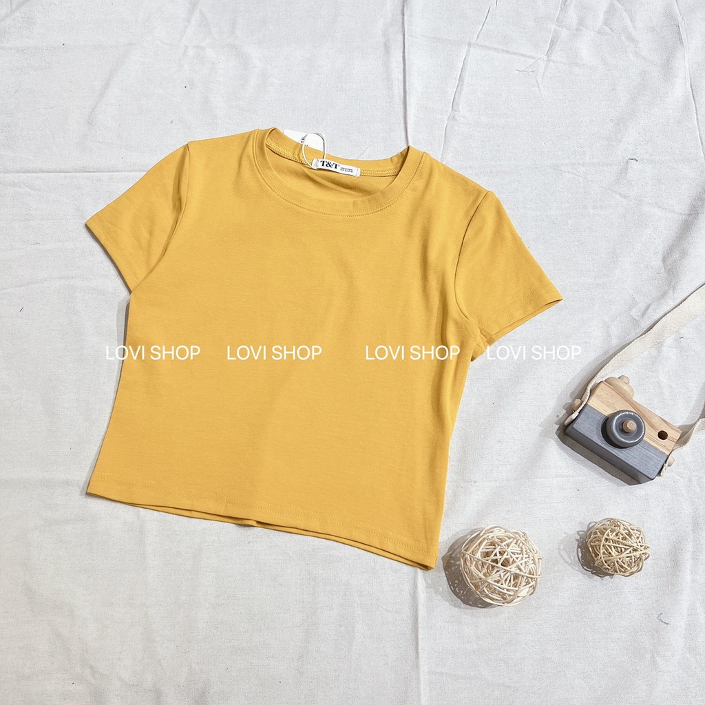 LOVI SHOP- Áo thun croptop trơn basic nhiều màu