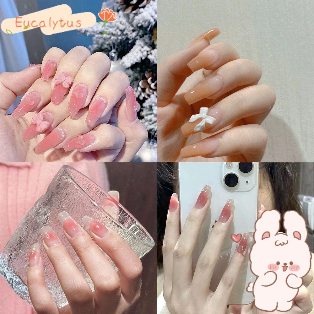 [Hàng mới về] 24 Móng tay giả có thể tháo rời dạng coffin + keo bấm