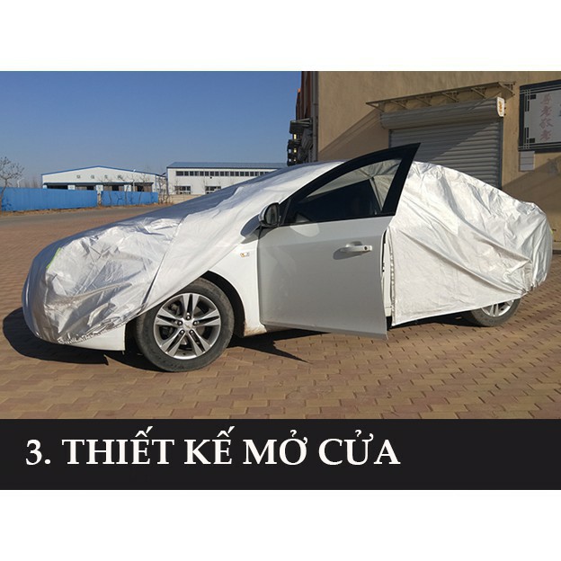 Bạt Phủ Xe Ô Tô 7 chỗ Tráng Nhôm Cao Cấp Hàng dày dặn
