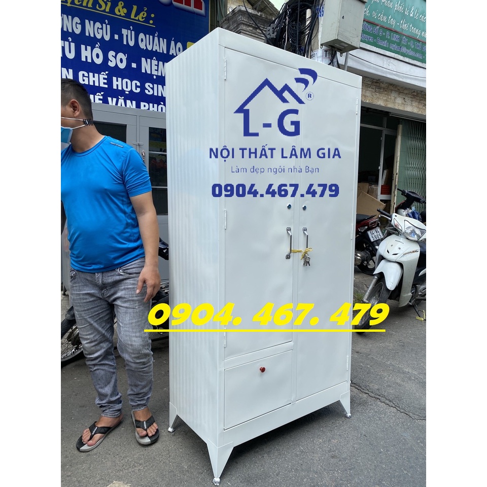 TỦ SẮT QUẦN ÁO KHÔNG GƯƠNG MÀU TRẮNG TINH - MIỄN PHÍ VẬN CHUYỂN HCM