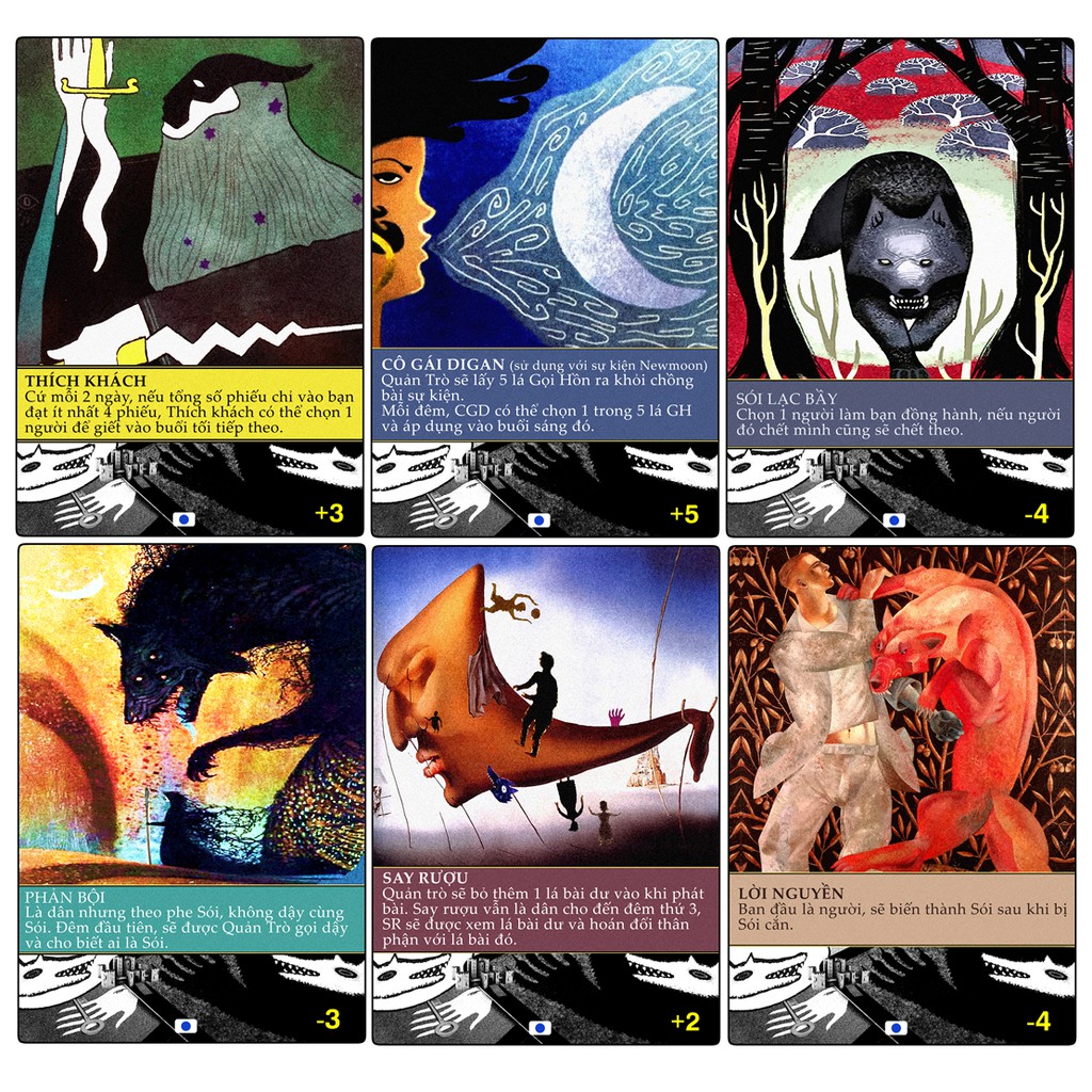 Ma Sói việt hóa mở rộng 120 lá Board Game