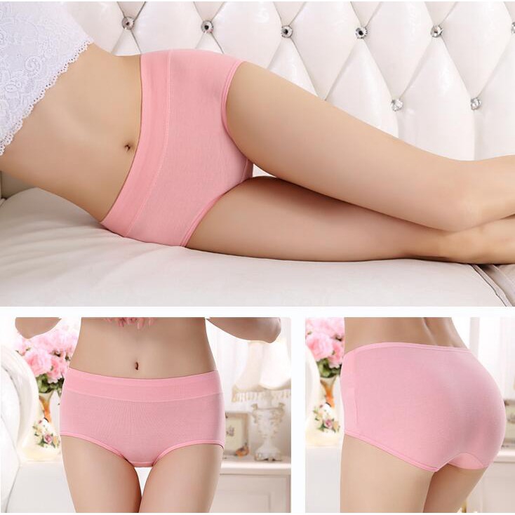 Quần Lót Cotton Mềm Cạp Vừa Plus Size / ZM0413ZOE
