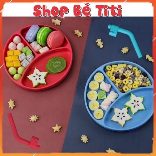 Khay ăn dặm silicon Misuta chống đổ đế hút chân không an toàn cho bé Shop Bé TiTi