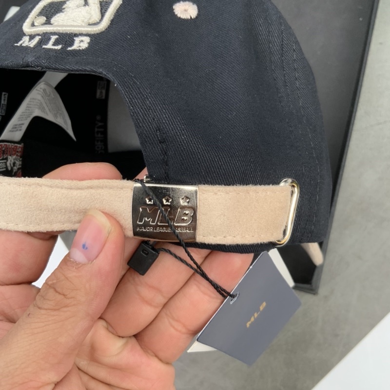 Mũ Lưỡi Trai Kaki Phối Da Lộn Gắn Logo NY Tròn Khoá Xịn Full Tem Cao Cấp Nam Nữ