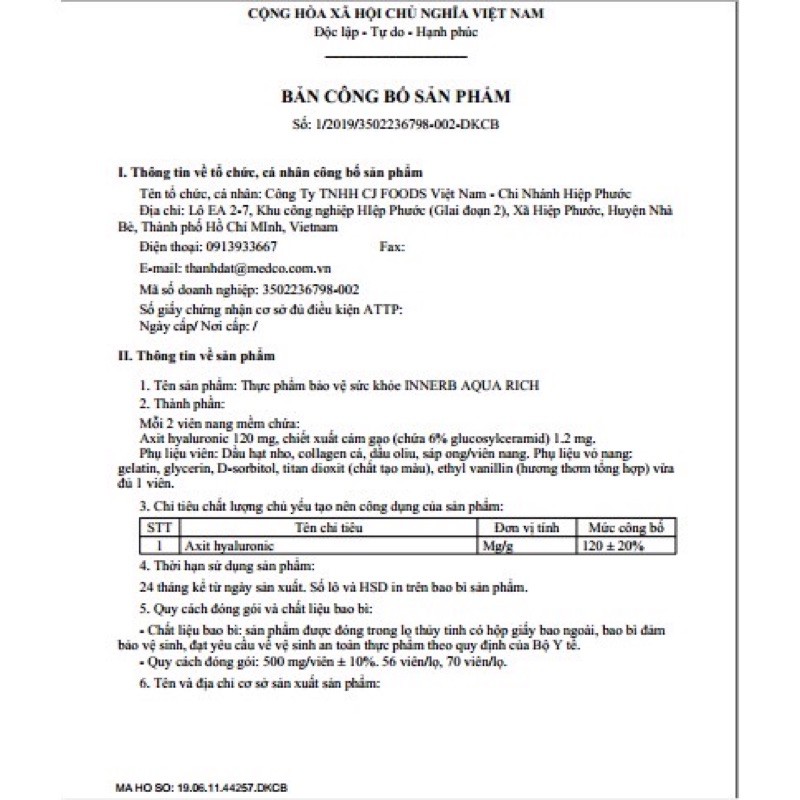 Viên uống cấp nước và collagen Aqua rich mẫu mới