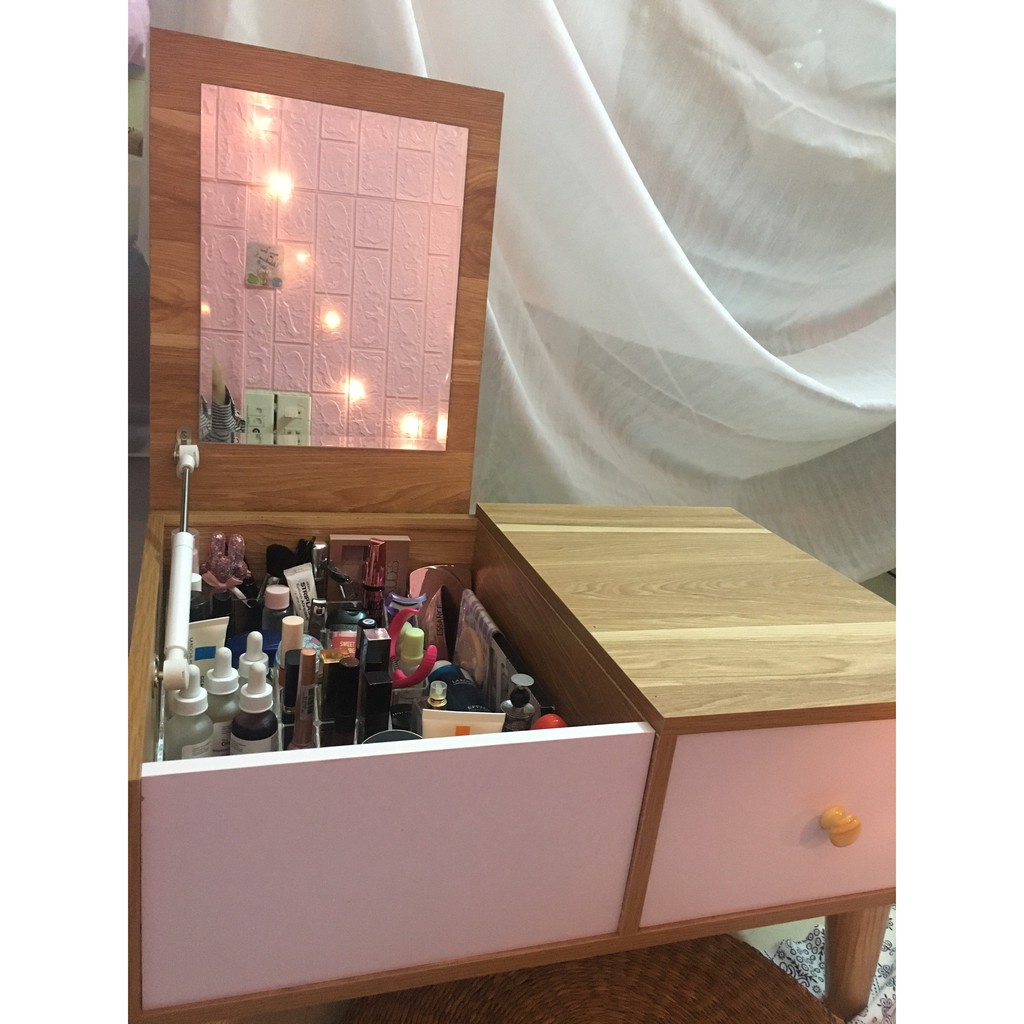 Bàn trang điểm mini kèm gương siêu xinh | BigBuy360 - bigbuy360.vn