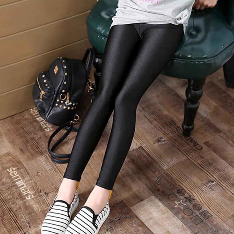 Quần legging màu trơn dễ thương cho bé gái