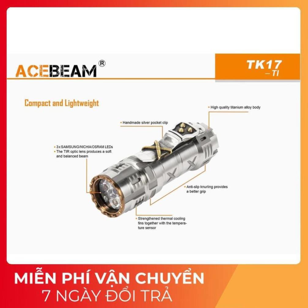 [FREESHIP] [HÀNG ĐẶC CHỦNG CAO CẤP] Đèn pin và đèn sạc ACEBEAM TK17 TI phiên bản limitedsáng 2300lmTitanium cao cấp