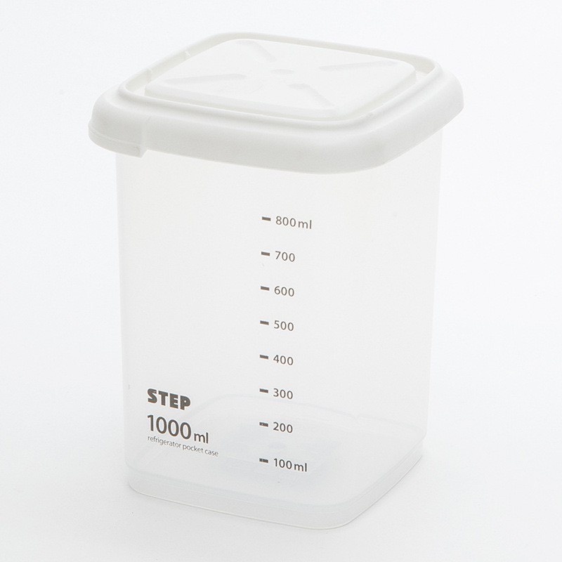 Hũ Nhựa, Hộp Nhựa Vuông Đựng Thực Phẩm, Ngũ Cốc Có Thang Chia Vạch Định Mức 240ml 650ml 1000ml 1800ml 2200ml