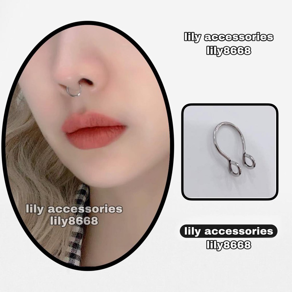 Nose Earring khuyên mũi kẹp mũi titan tròn không gỉ không đen không dị ứng cho nam nữ unisex