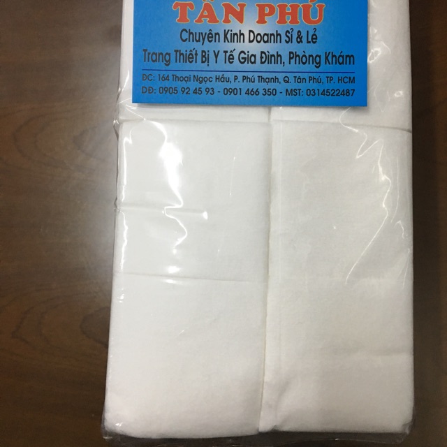 Bông gòn cắt 6x6cm, bịch 500gr dùng trong thẩm mỹ, spa