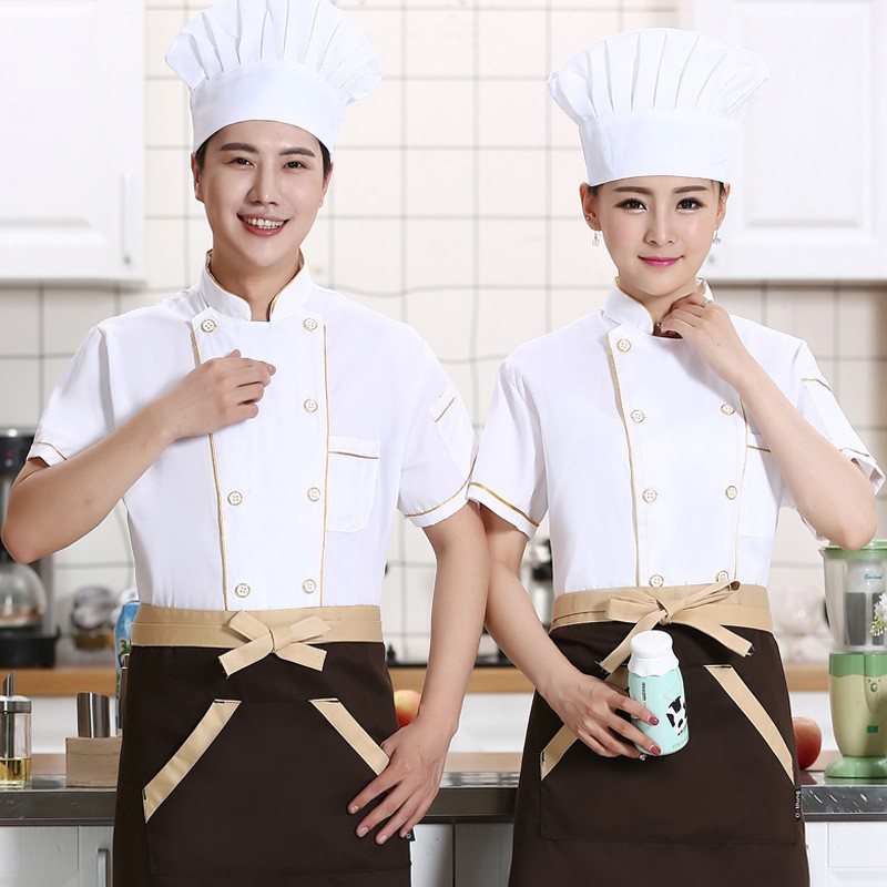 Áo bếp ngắn tay mỏng mát cho mùa hè