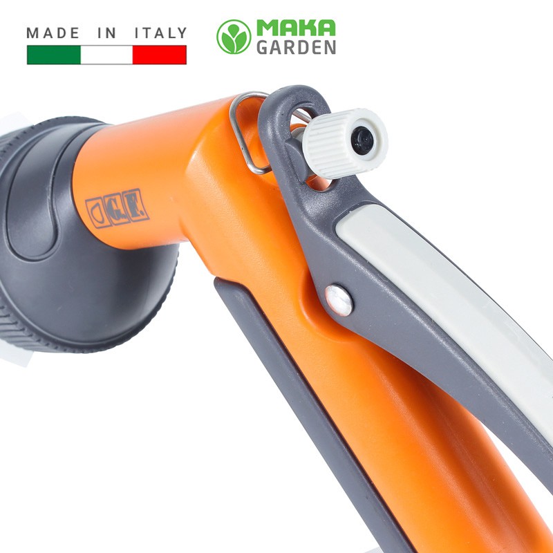 Vòi tưới cầm tay GF3901, thương hiệu GF- Ý, 8 kiểu phun đa năng, độ bền cao, tùy chỉnh lưu lượng, kết nối khớp nối nhanh