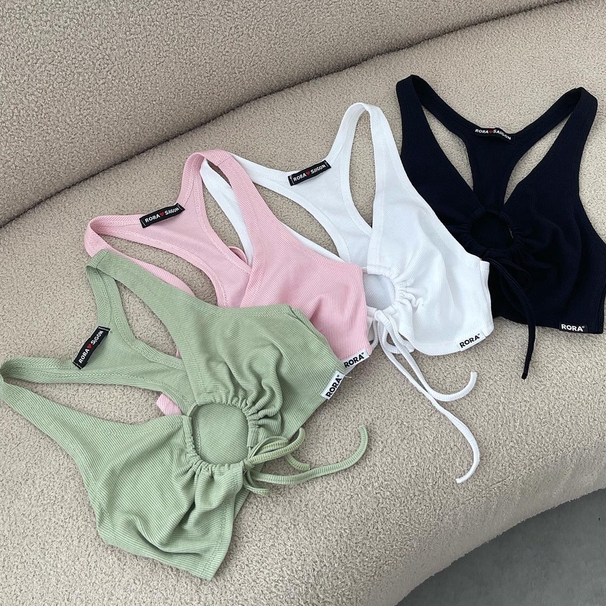 Áo Ba Lỗ Trơn Rút Dây Ngực JOY TANK TOP - RORA
