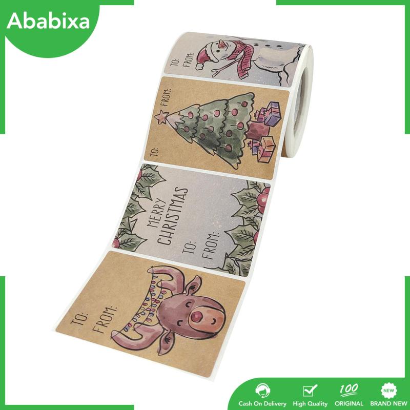 Set 250 Nhãn Dán Giấy Kraft 2x3inch Trang Trí Giáng Sinh DIY