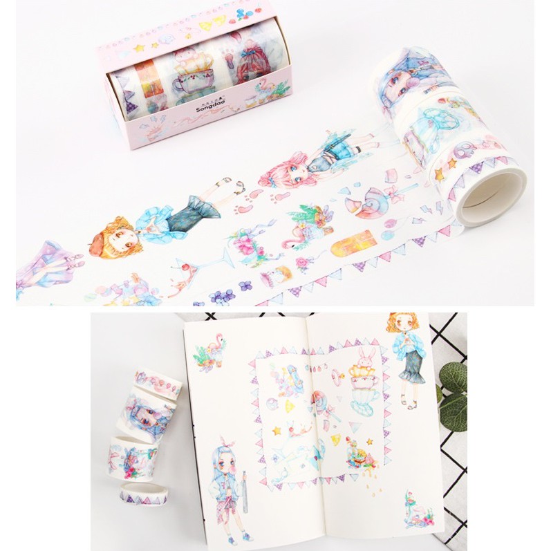 Set băng dính washi tape WT235