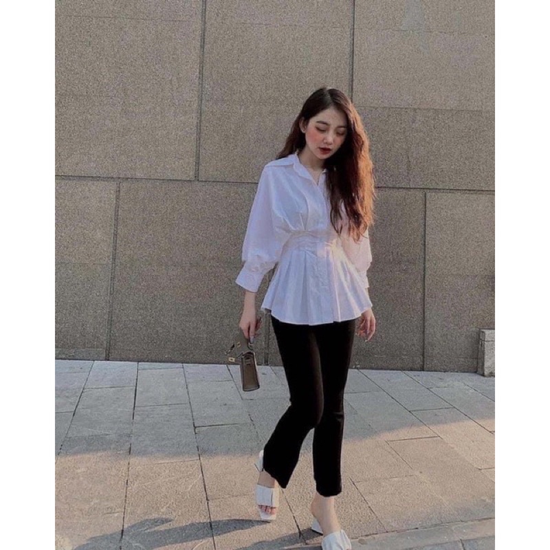 ÁO SƠ MI NHÚN EO XOÈ XINH SMCL33
