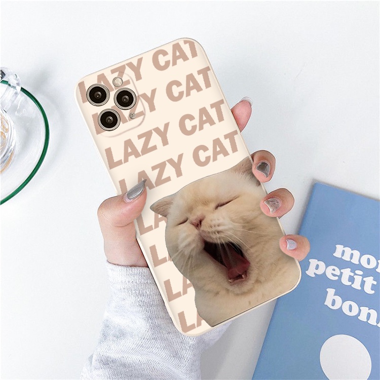 Ốp iphone viền vuông Bảo vệ camera hình CAT and DOG cặp đôi dễ thương ốp 13Promax 11 12 6 6S 7 8 7Plus 8Plus IX XR XSMAX