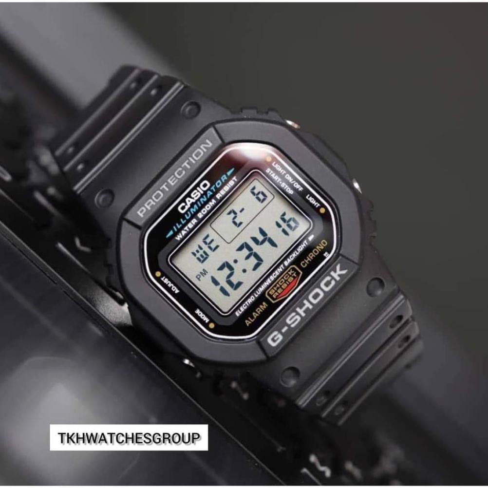 [ĐẸP. ĐỘC. GIÁ RẺ] Đồng hồ nam Casio G-SHOCK DW-5600E-1VDF  Dây cao su mặt kính chống nước hiện thị ANALOG chính hãng