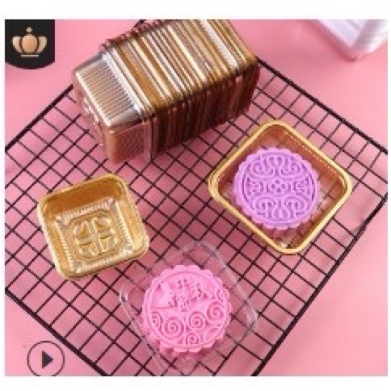 100 khay đựng bánh trung thu màu vàng từ 50g~150g Nhiều size