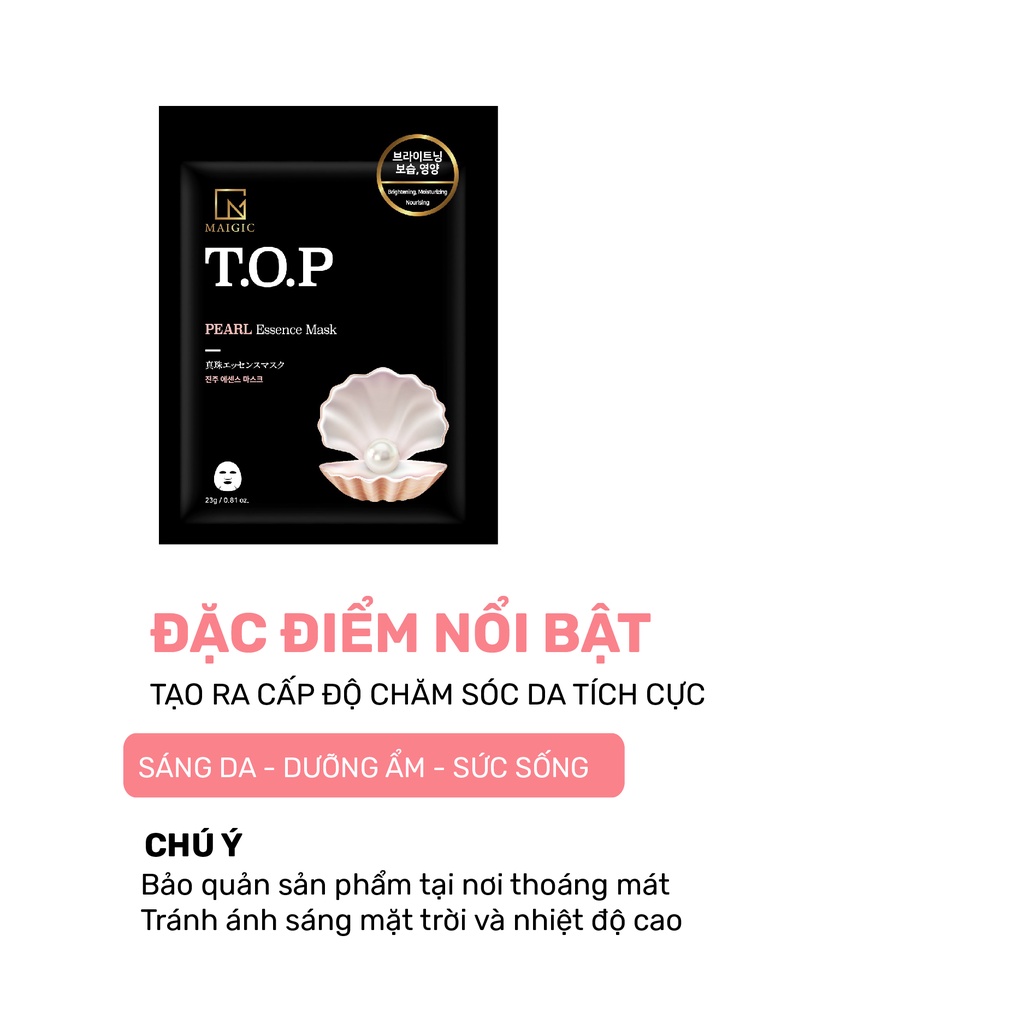 Mặt Nạ Giấy MAIGIC T.O.P Pearl Essence Mask Chiết Xuất Ngọc Trai 23g