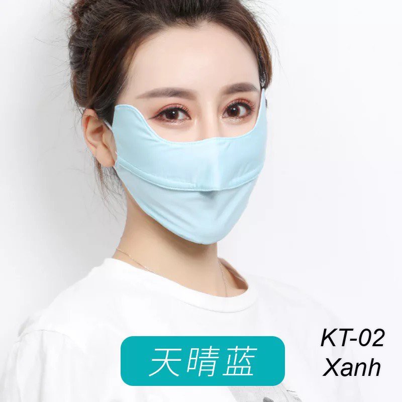 KT02- Hồng,Xanh,Xám Khẩu Trang đi nắng chống tia UV UFP 50+ - Unisex Nam Nữ đều thích hợp