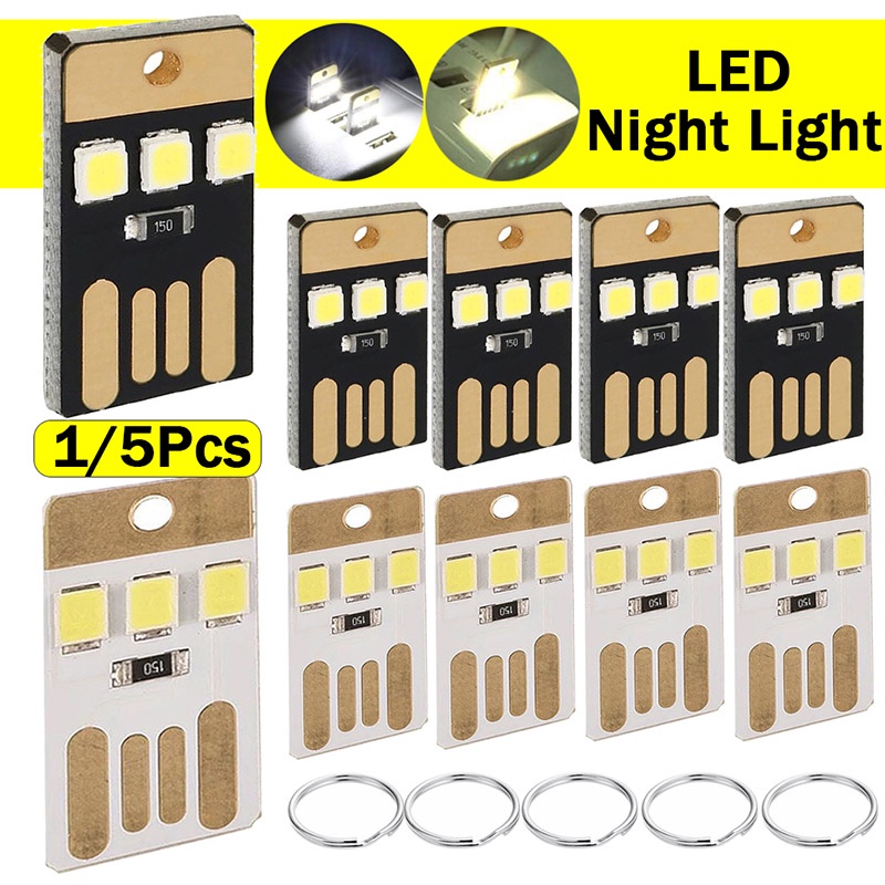 1/5 Đèn Pin LED Mini 0.2W 5V Siêu Mỏng Bỏ Túi Tiện Lợi