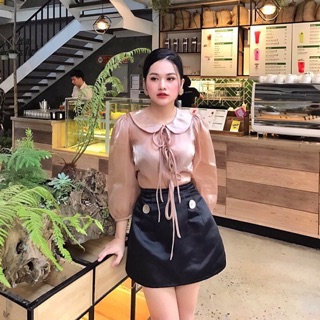 Set áo lụa kèm chân váy hàng thiết kế