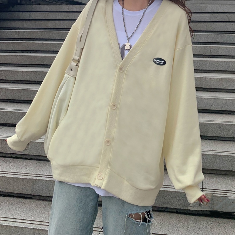 Áo Sweater Dáng Rộng Cổ Chữ V Gài Nút Phong Cách Hàn Quốc Thời Trang Mùa Thu Cho Bạn Nữ | BigBuy360 - bigbuy360.vn