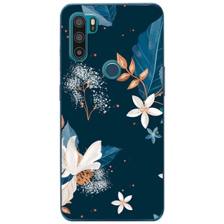 Ốp lưng Vsmart Active 3 in hình Hoa trắng nền xanh