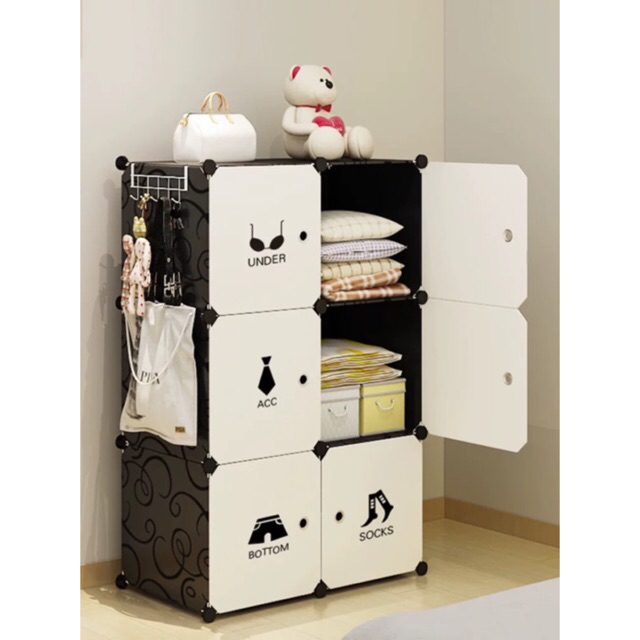 Tặng treo đồ và móc sườn tủ 6 ô thân sâu 47cm. Mẫu bán chạy nhất năm.