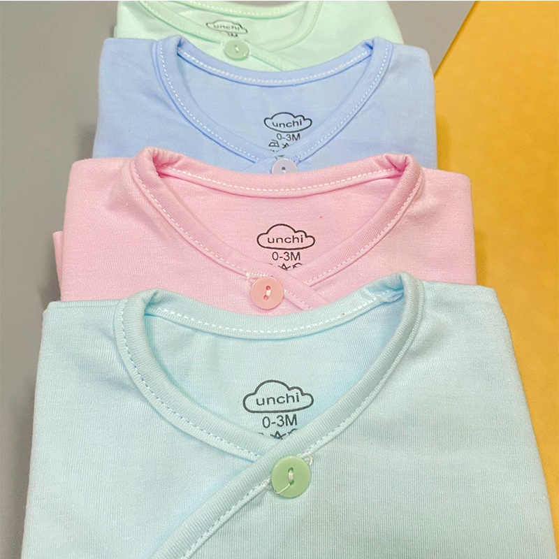 Bộ Dài Tay Thu Đông Cho Bé Sơ Sinh Cotton Cúc Lệch , Hàng Đẹp Nhiều Màu _ B3