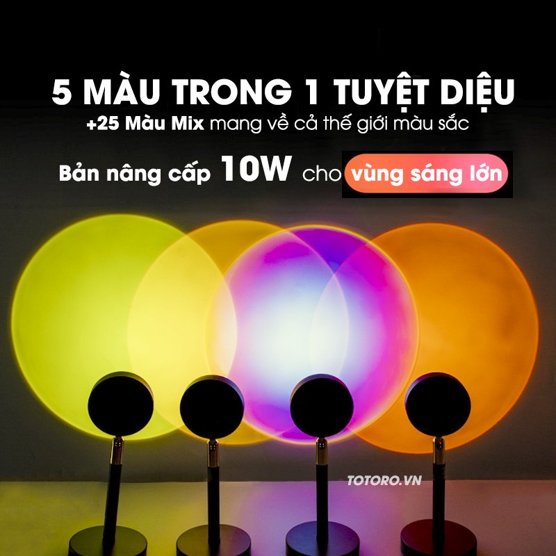 Đèn Hoàng Hôn 5 Màu Trong 1 - Đèn Sunset - Đèn Rose BlackPink