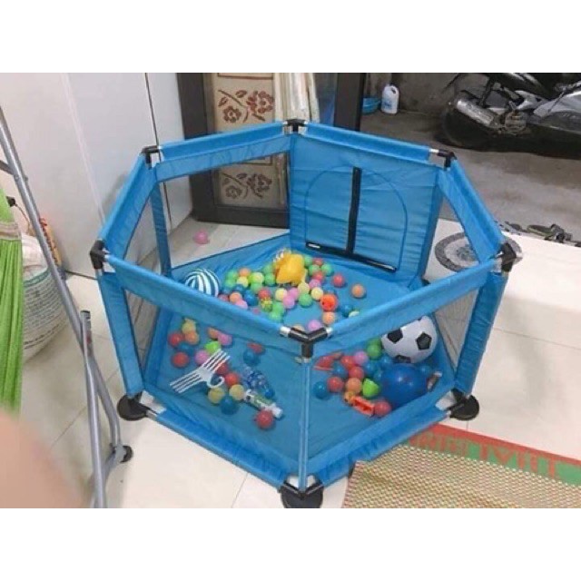 Quây bóng lều chơi bóng cho bé, Nhà bóng mini bằng vải cho bé khung inox tặng kèm 10 bóng