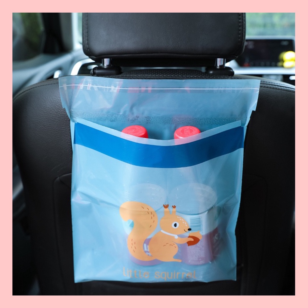 Túi Đựng Rác Dán Treo Ô Tô Xe Hơi 25x31cm - 15 túi/set - Siêu dính, chịu tải nặng, Siêu dai, Chống rò rỉ nước.