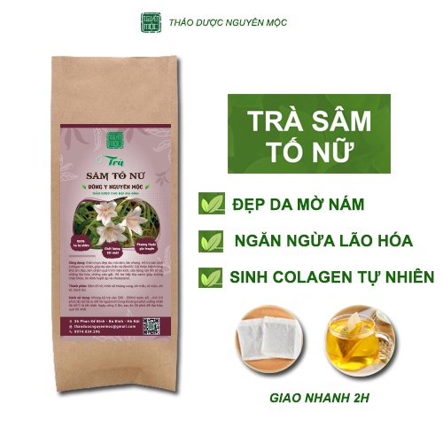 Trà sâm tố nữ cân bằng nội tiết tố đẹp da giảm khô âm đạo giảm mụn làm chậm quá trình mãn kinh